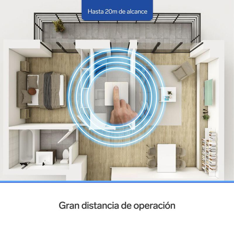 Apagador inal&aacute;mbrico RF cin&eacute;tico triple image number null