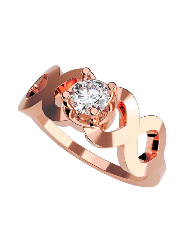 Anillo de Compromiso en Oro Rosa 14K con Circon... image number null