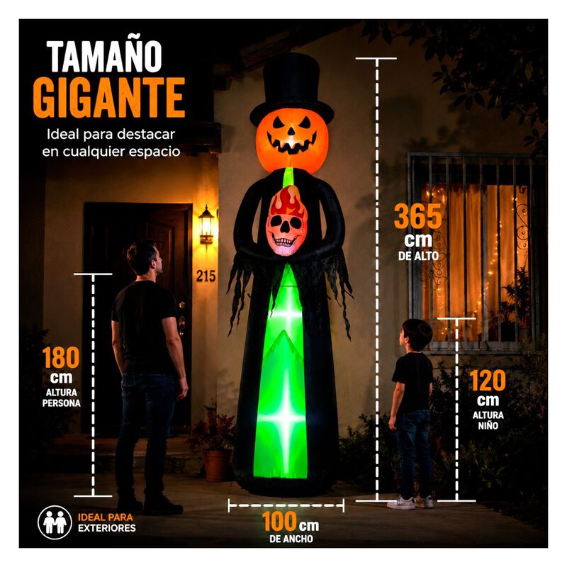 Inflable Halloween Hombre Calabaza Fantasma Gig... image number null