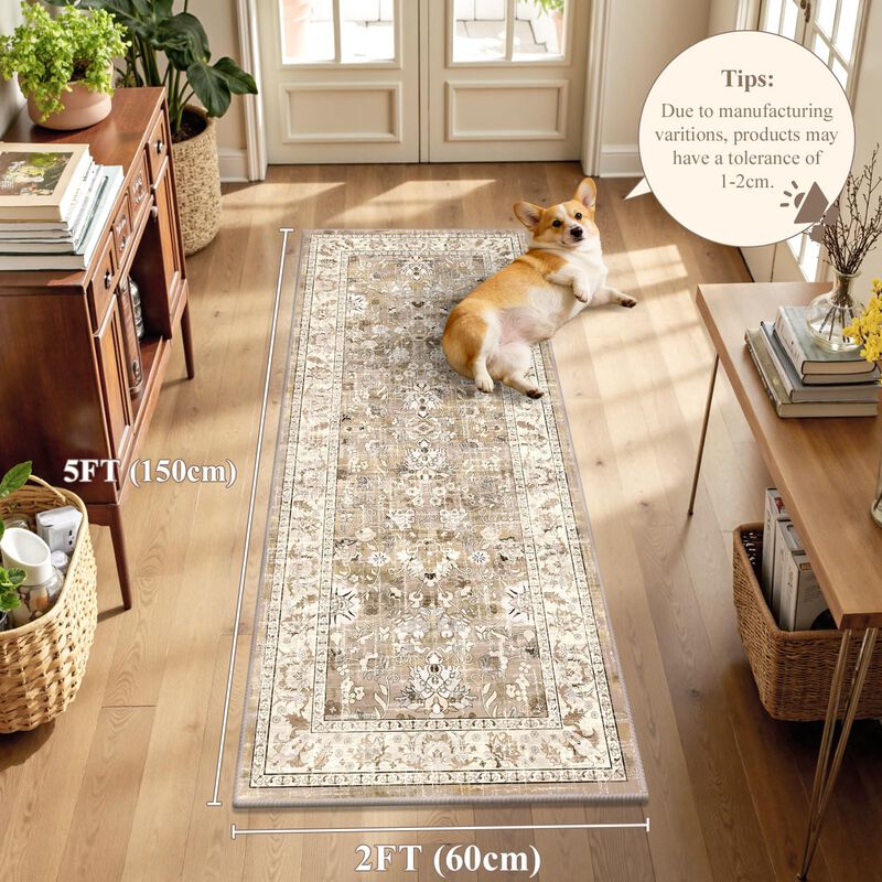 Alfombra Lokhom 61 cm X 152 cm Beige Lavable An... image number null