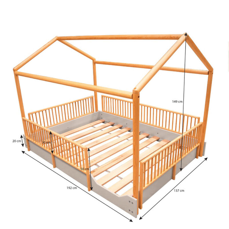 Matrimonial - Cama Casa Montessori de Madera Du... image number null