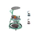 Andadera Panda Led Musical Plegable 6 Ruedas 360&deg; Con Bast&oacute;n Y Sombra Ni&ntilde;os 7-15 Meses Verde