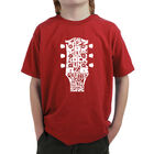 Camiseta Word Art Para Ni&ntilde;o - G&eacute;neros Musicales Guitar Head - Rojo
