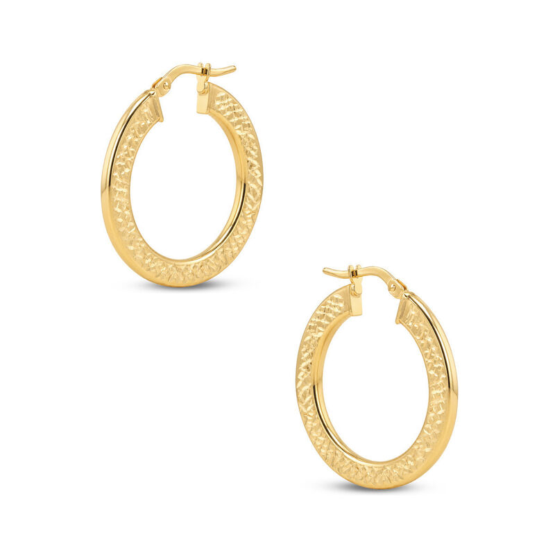 Arracadas Oro 10k Diamantado 20mm | Brillo Dora... image number null