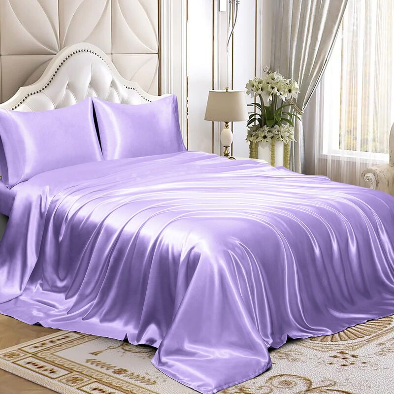 Juego De S&aacute;banas Homiest Queen Lavanda Sat&iacute;n De... image number null