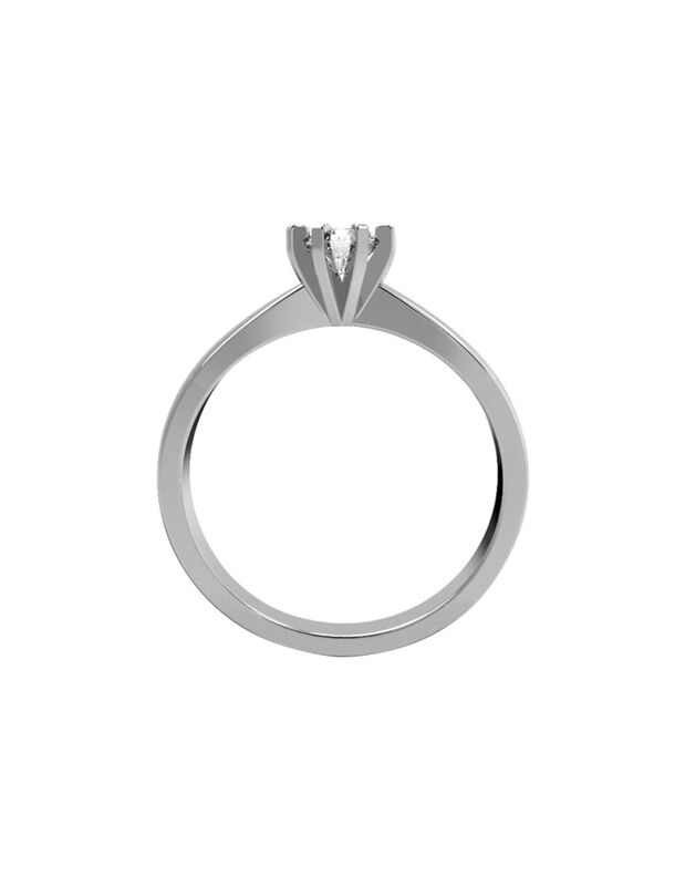 Anillo de Compromiso en Oro Blanco 10K con Circ... image number null