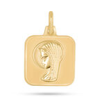 Medalla Cuadrada De Virgen Ni&ntilde;a Oro Amarillo 10k Sin Cadena (13mm Aprox)