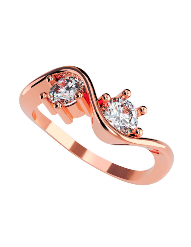 Anillo de Compromiso en Oro Rosa 14K con Circon... image number null