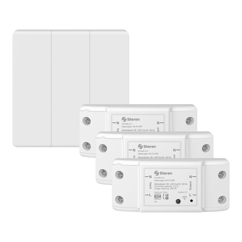 Apagador inal&aacute;mbrico RF cin&eacute;tico triple image number null