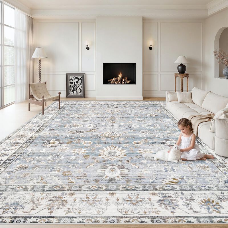 Alfombra Xluez 244x152 Cm Vintage Azul Claro La... image number null
