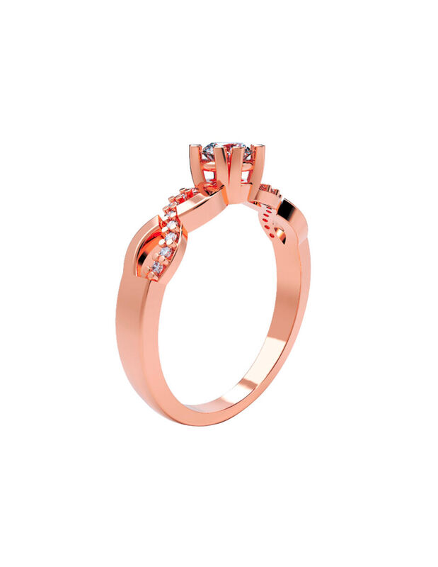 Anillo de Compromiso de 14K con Diamante de Lab... image number null