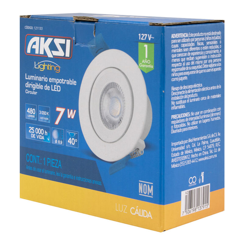 Pack de 6 spots Aksi 7W Circular LED Empotrable... image number null