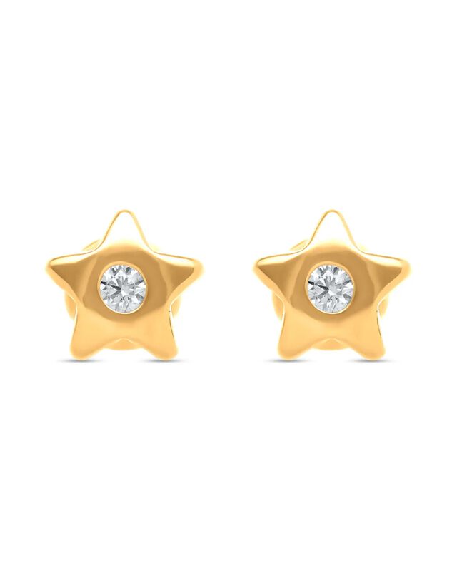 Broqueles De Estrella En Oro Amarillo 14k Con 6... image number null