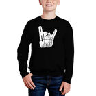 Sudadera De Cuello Redondo Word Art Para Ni&ntilde;o - Heavy Metal - Negro