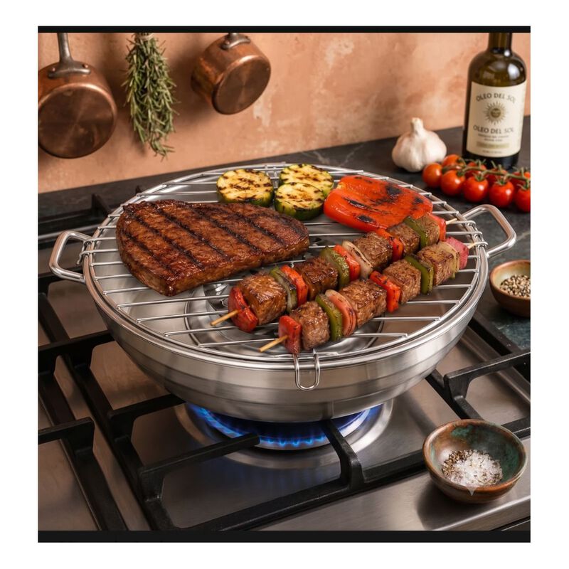 Asador Grill De Gas Acero Inoxidable 28 Cm Aqui... image number null