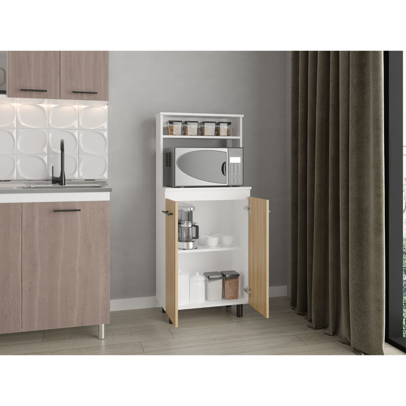 Mueble Microondas Sedona Fresno Y Blanco Virtua... image number null