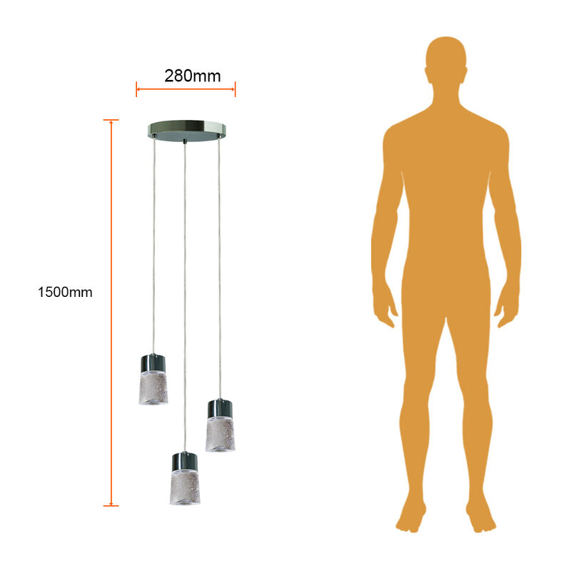 L&aacute;mpara Colgante LED de Cristal 1.50 m de Altur... image number null