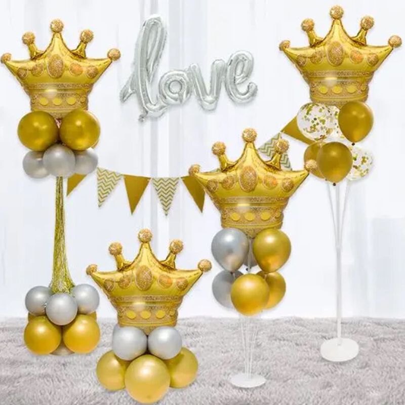 Globos Lmgerbud 31 Pulgadas Corona Dorada - Pac... image number null