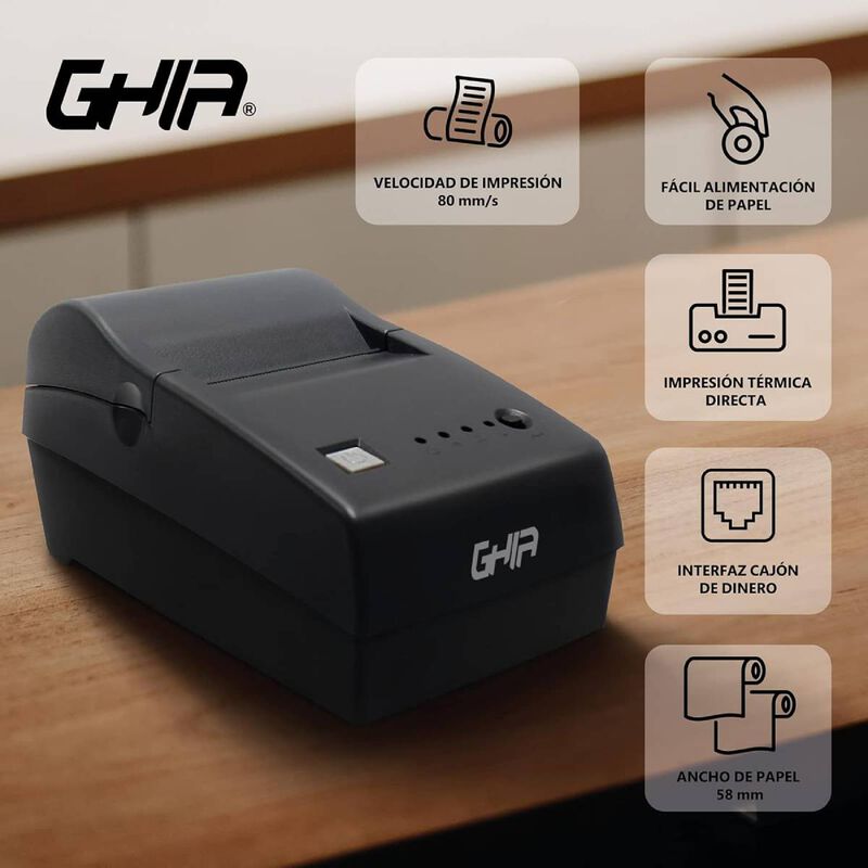 Impresora Térmica Ghia con Conectividad USB y R... image number null