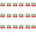 Adorno Para Pastel Keoysek 18 Piezas Cereza Roja Con Glitter