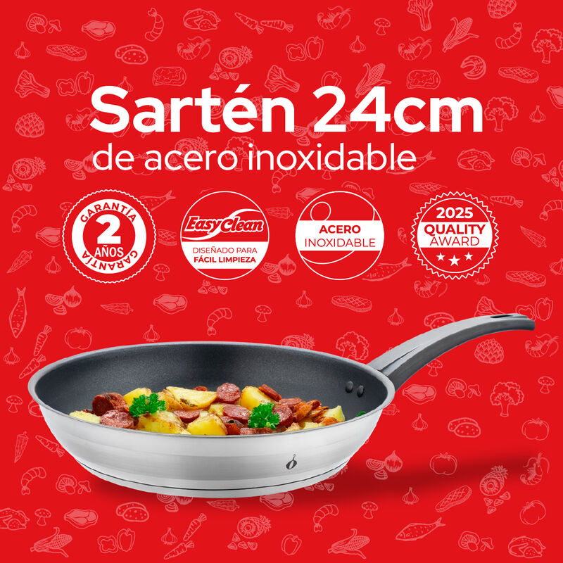 Cookit Sart&eacute;n Acero Inox 24Cm Antiadherente Cfp... image number null