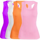 Pack De 4 Blusas De Tirante Unitalla Microfibra Fresca Basicos De Mujer Croptop Dama Bl-1007 Surtido En Color Ajustables