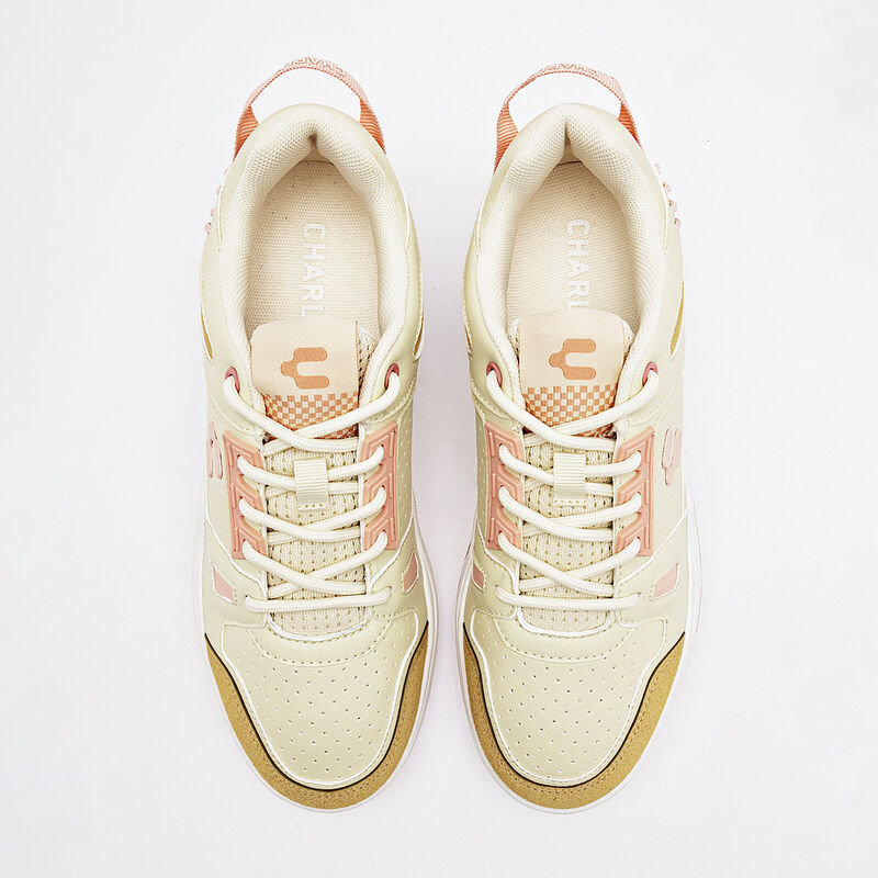 Charly tenis para mujer beige naranja cod 13962... image number null