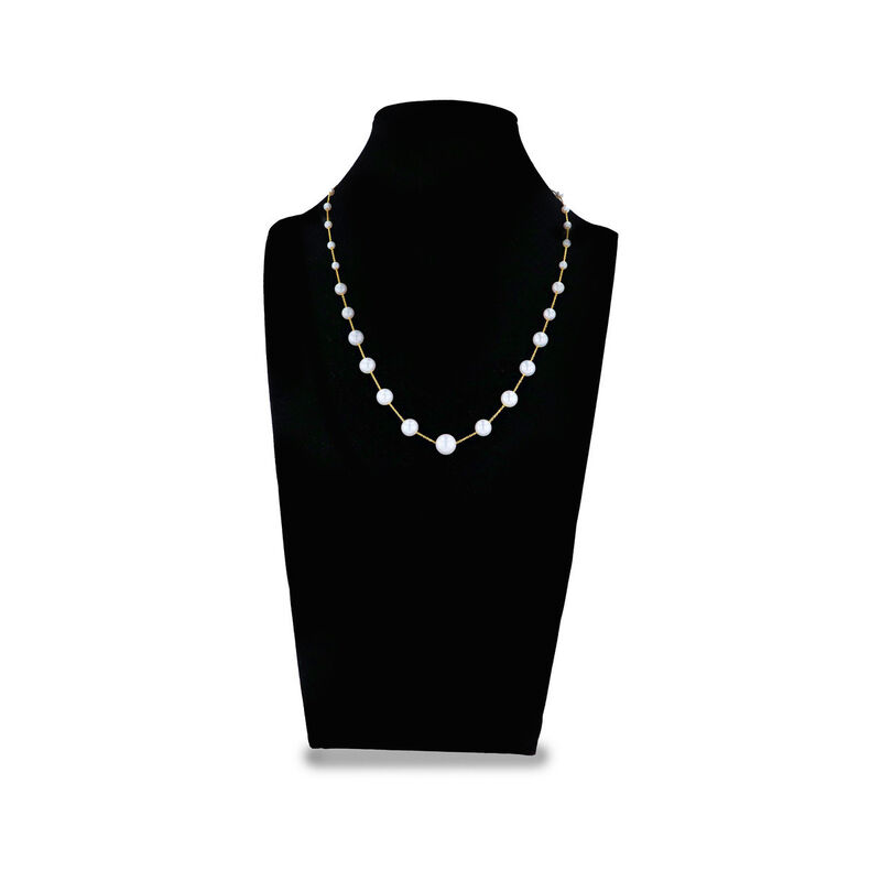 Collar Perlas Blancas Oro 14k Disminuci&oacute;n | Biz... image number null
