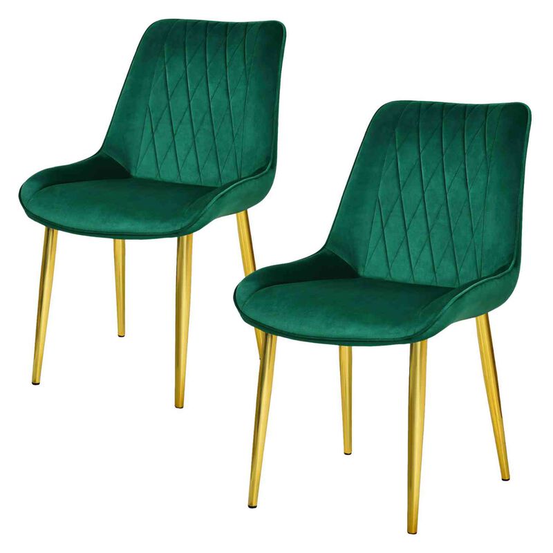 Set 2 Sillas Comedor Tapizadas Terciopelo Elega... image number null