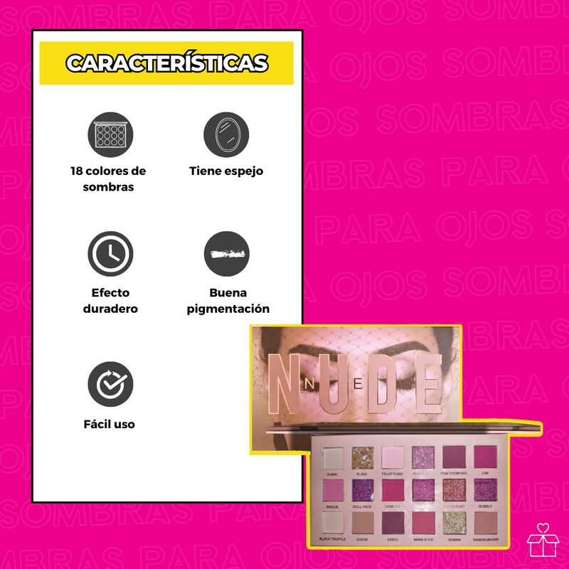 Set de 3 Paletas Sombras Nude New 18 Tonos Rosa... image number null