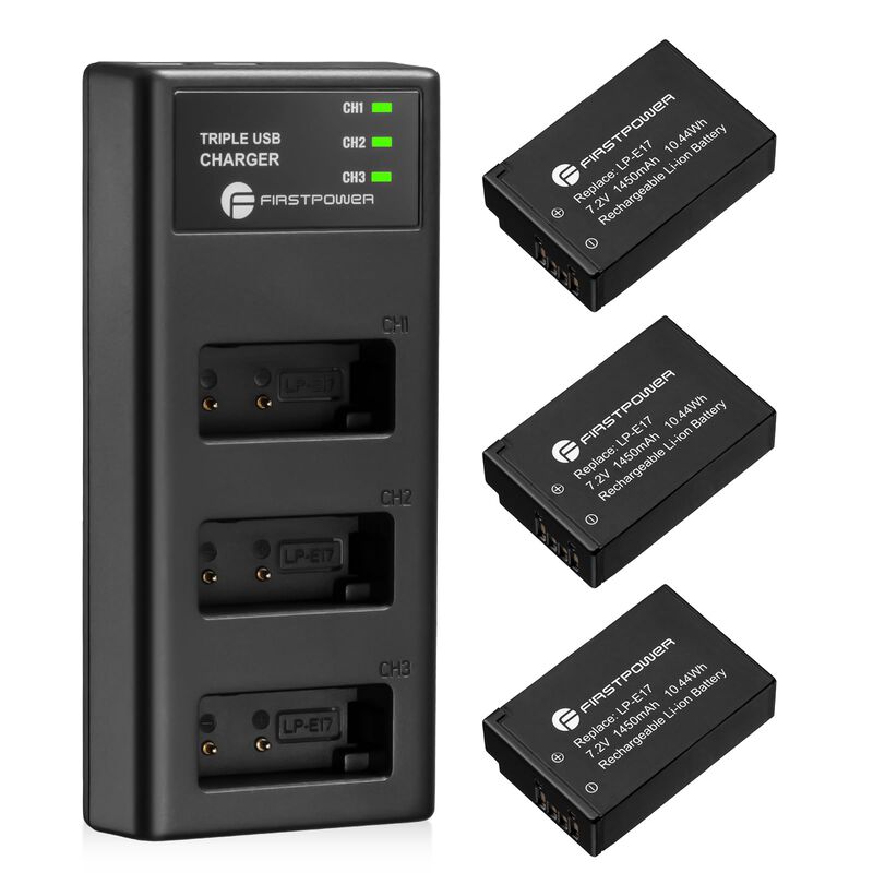 Bater&iacute;a Y Cargador Firstpower Lp-e17 Para Canon... image number null