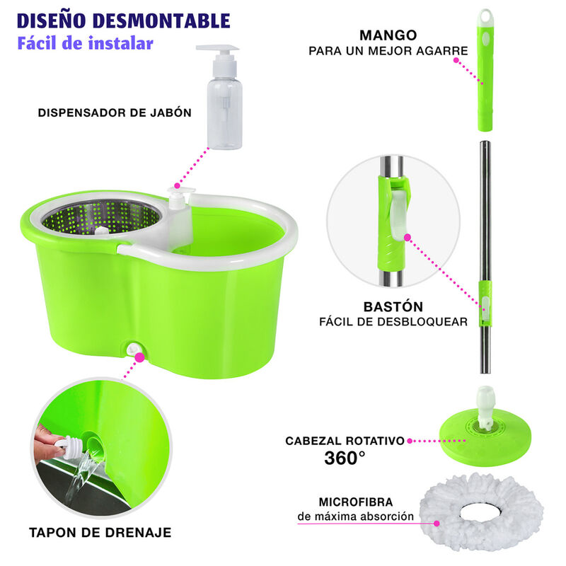 Trapeador Giratorio Spin Mop 360° Sistema De Li... image number null