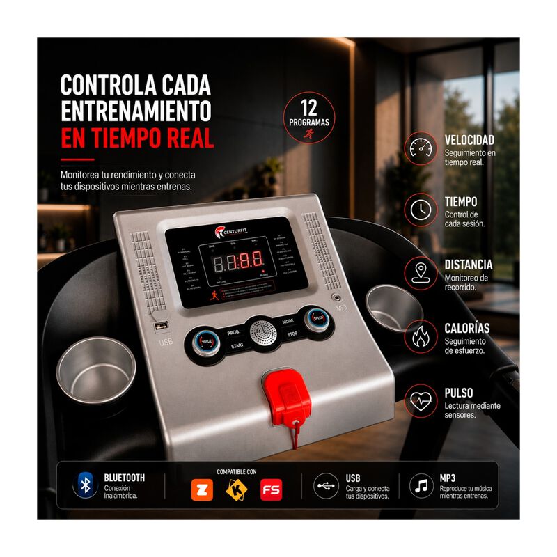 Caminadora El&eacute;ctrica Walk Hp 1.5 Gym Centurfit image number null