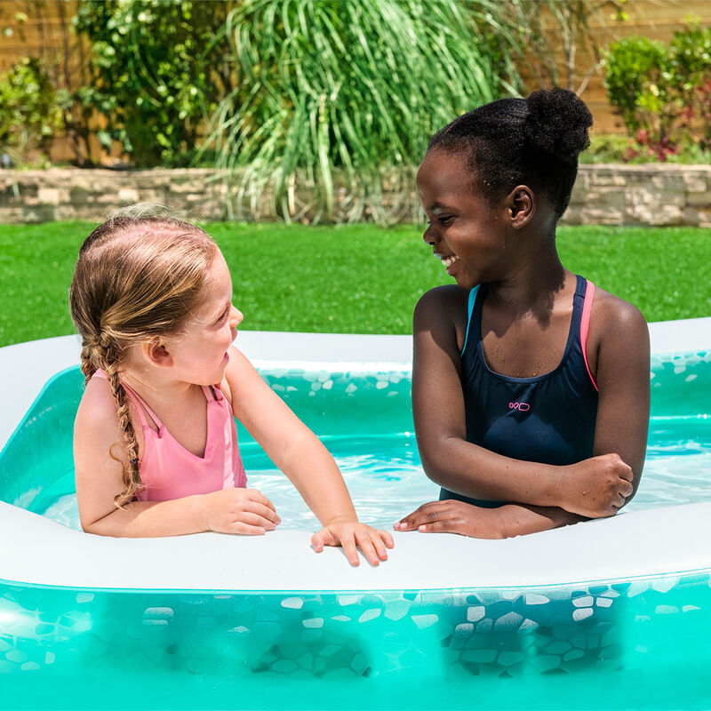 Alberca Inflable Rectangular 2 Anillos Lisa Azu... image number null