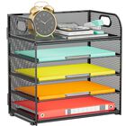 Organizador De Papel Kinkota De 5 Niveles Con Asa Y Bandeja De Malla Negra
