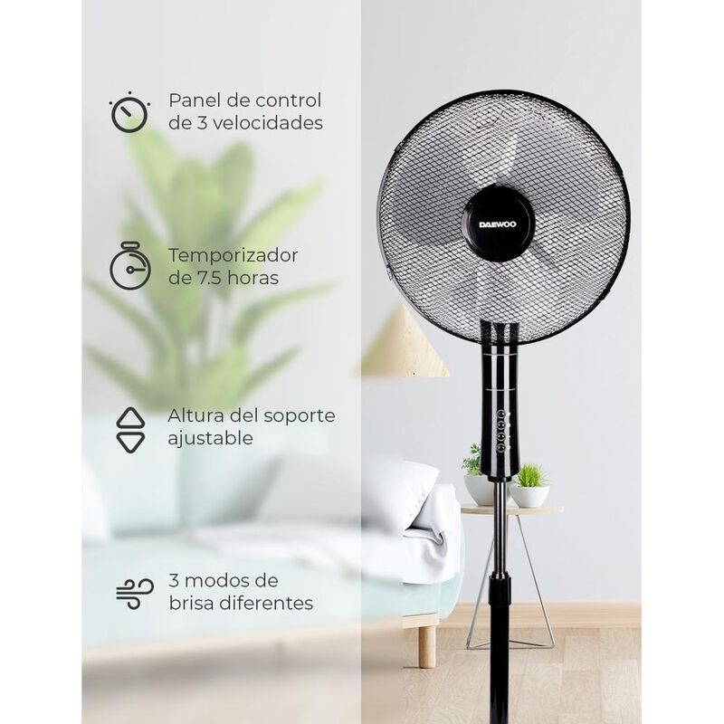 VENTILADOR PEDESTAL DAEWOO DL-1689A DE 16 PUL C... image number null