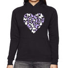 Sudadera Con Capucha Word Art Para Mujer - Coraz&oacute;n de Mariposa - Negro