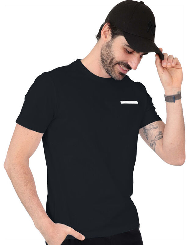 Playera Basica Manga Corta Caballero Premium Ne... image number null