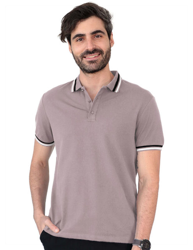 Playera Caballero Polo Cuello Abotonado Café Me... image number null