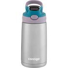 Contigo Kids Botella de agua de acero inoxidable con AUTOSPOUT, 13 oz, Taro & Juniper