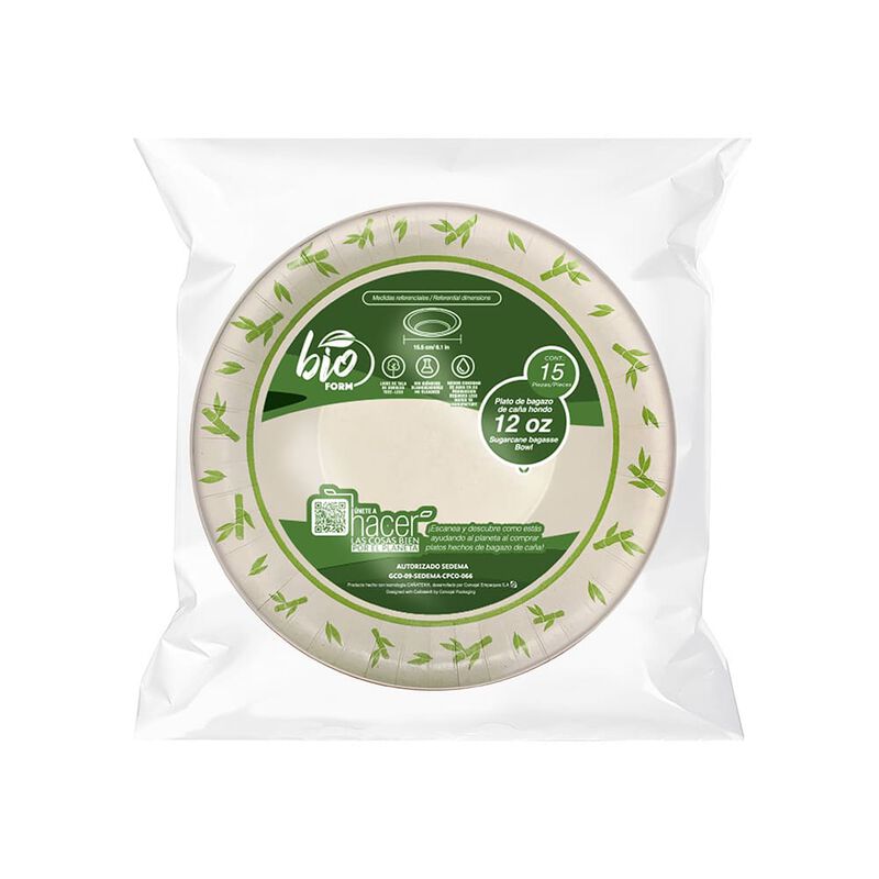 Plato Papel Hondo 12 Oz Bio Form image number null