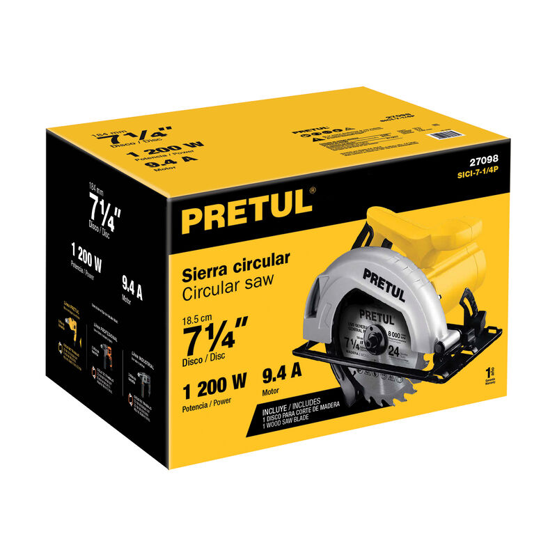 Sierra Circular 7-1/4' 1200 W Pretul image number null