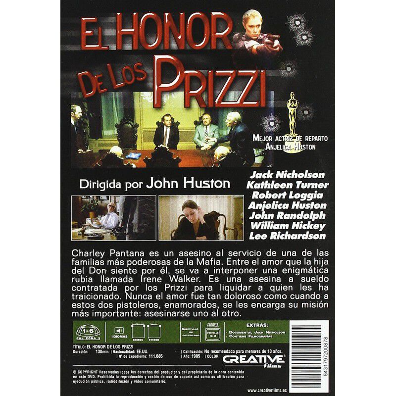 El Honor De Los Prizzi [dvd] image number null