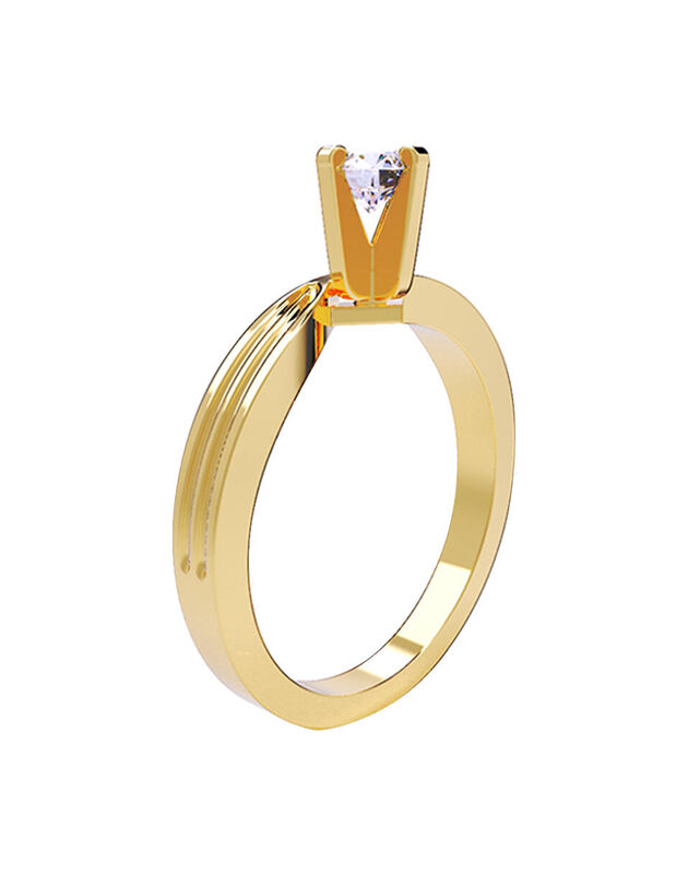 Anillo de Compromiso de 14K con Diamante de Lab... image number null