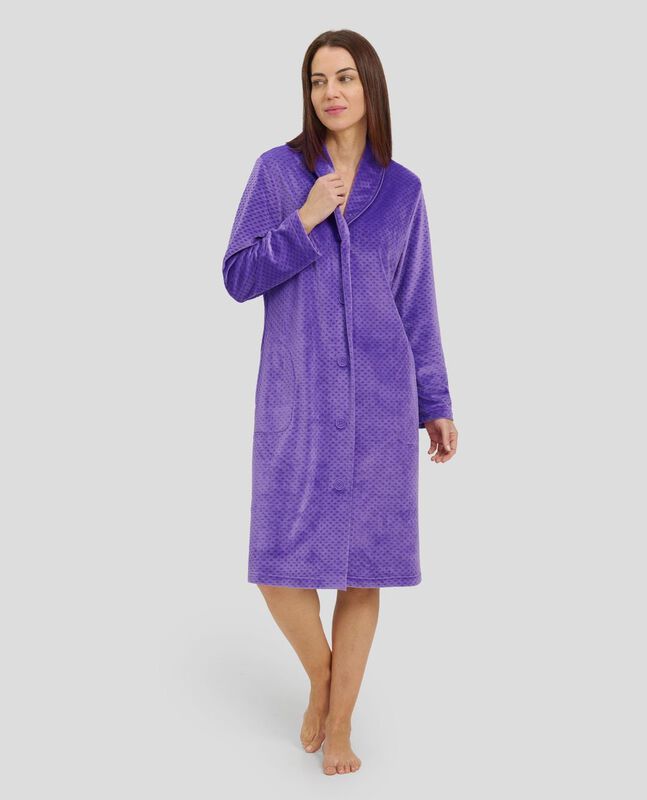 Bata de Terciopelo con Rombos Morado image number null