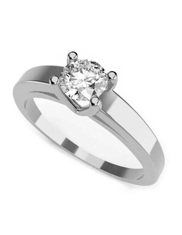 Anillo de Compromiso en Oro Blanco 14K con Circ... image number null