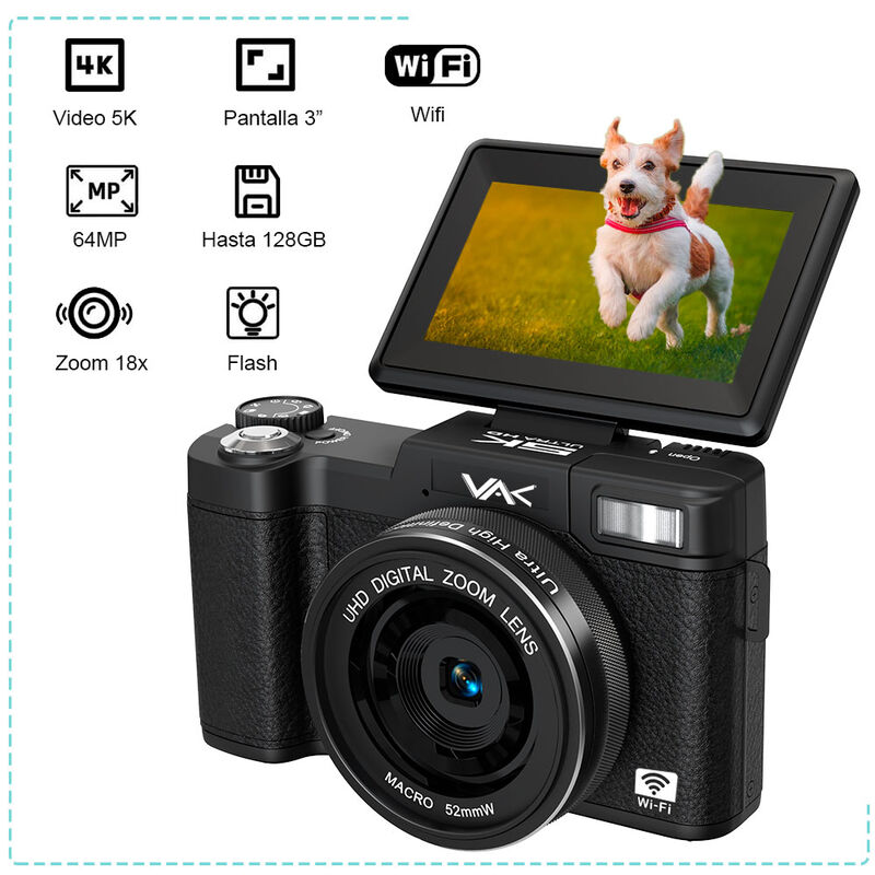 Cámara Digital Dsrl Vak 3500 Lcd 3' 64mp App Le... image number null