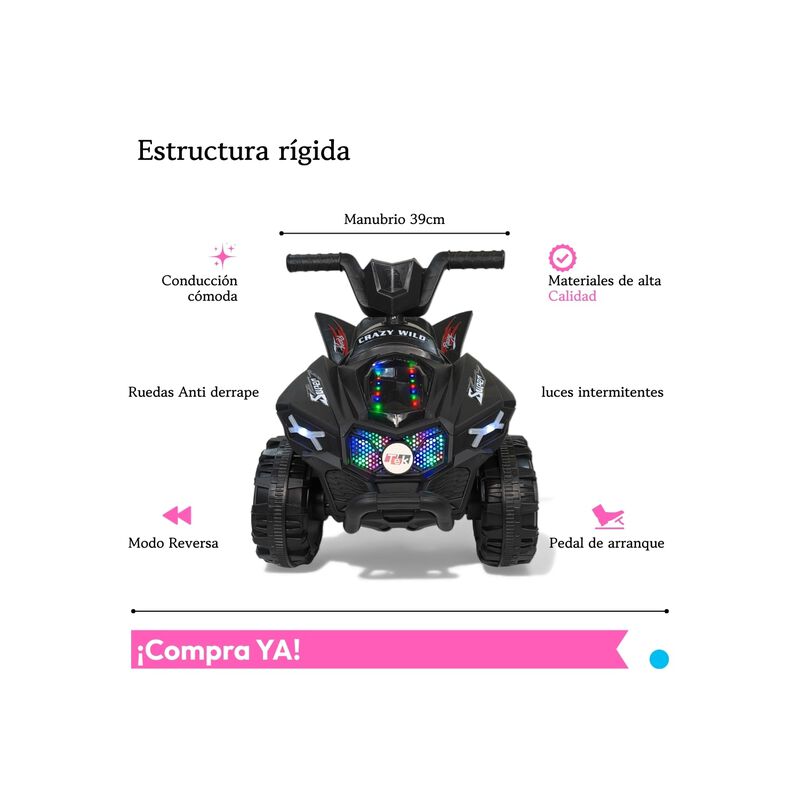 Cuatrimoto El&eacute;ctrica Tek-188l Para Ni&ntilde;os 3-6 A&ntilde;... image number null