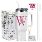 Set De Regalo Con Vaso T&eacute;rmico Aiheart De 40 Oz Blanco Monogramado