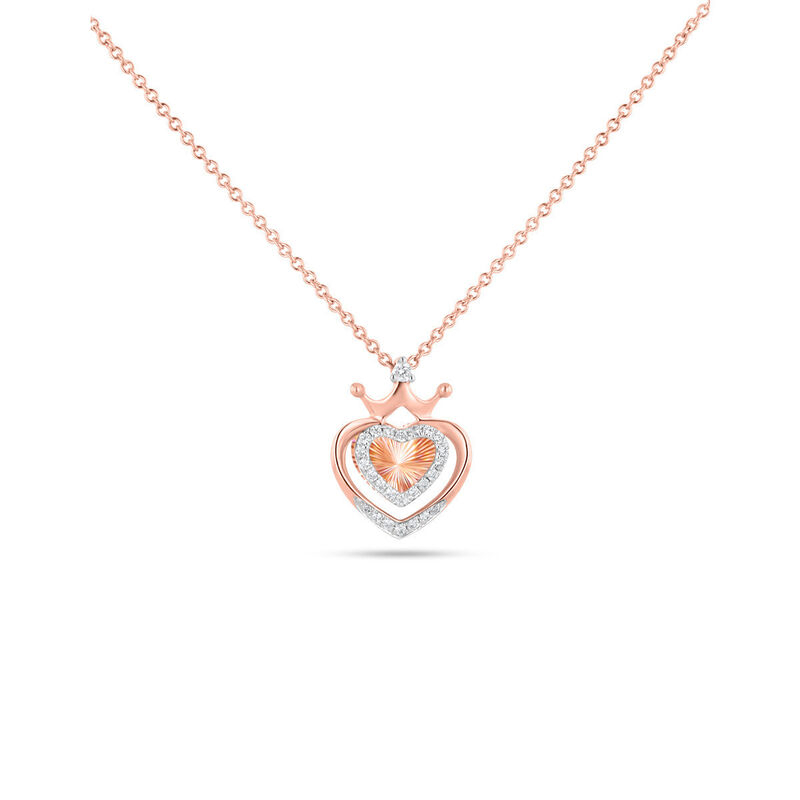 Dije Coraz&oacute;n Oro Rosa 14k Con Diamante 8 Pts | ... image number null